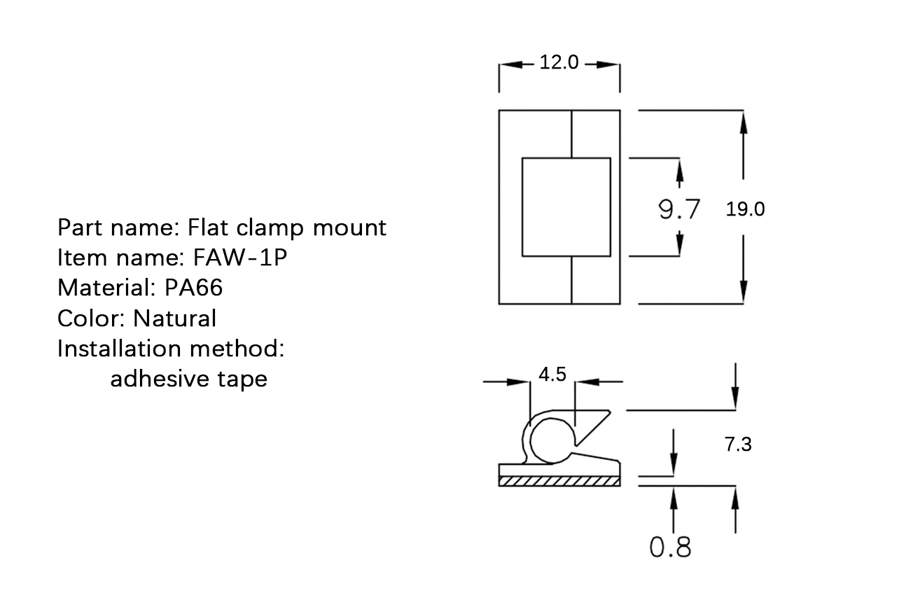 Flat Cable Clamp FAW-1P